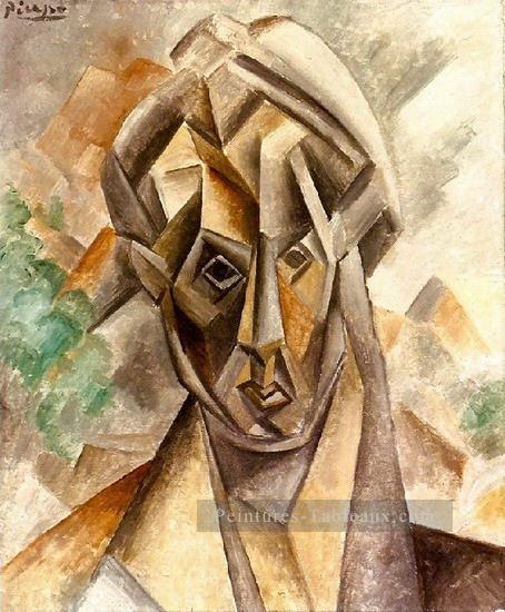 Tete Femme 1909 cubist Pablo Picasso Peintures à l'huile